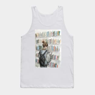 Student in university library Tank Top